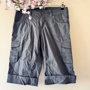 KUHL Women Shorts sz 8  13" Cargo Utility Stretch Hiking Outdoors Gray Sz 8